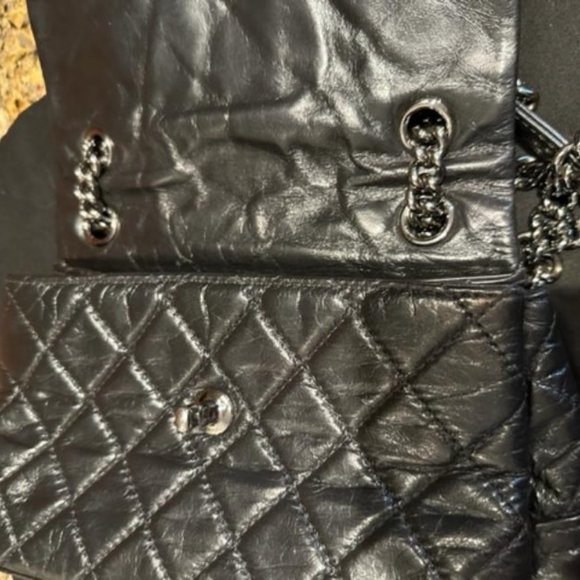 Gorgeous Chanel Black Flap Bag w/silver EUC - Picture 3 of 12